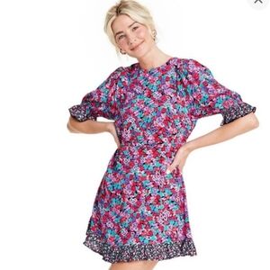 RIXO X Target Floral Puff Sleeve Dress RARE Size 2